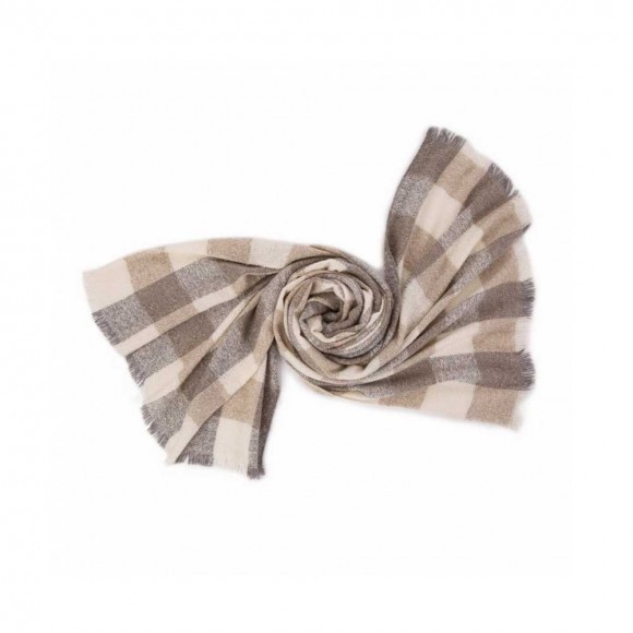 Glitzhome EUty Gray Beige And Cream Color Scarf With Fringes