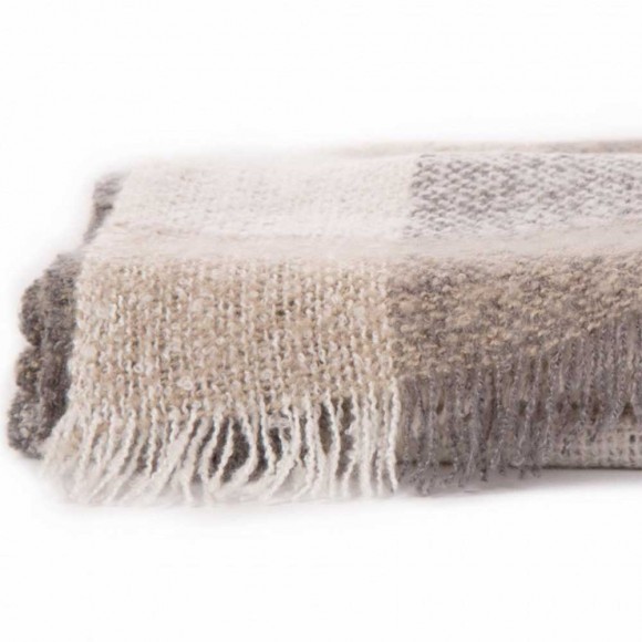 Glitzhome EUty Gray Beige And Cream Color Scarf With Fringes