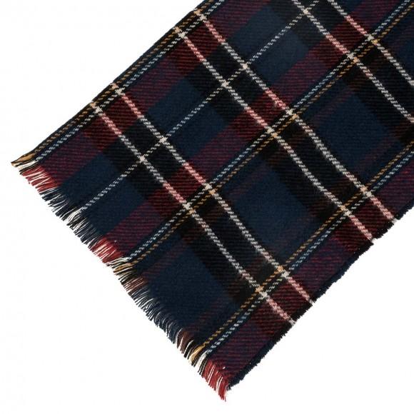 Glitzhome EUty Unisex Oversized Gray White And Beige Plaid Reversible Scarf With Fringes