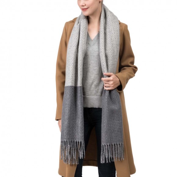 glitzhome eUty Unisex Oversized Grey long scarf Scarf with Tassels