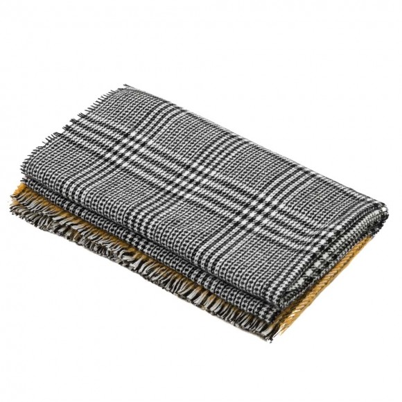 Glitzhome EUty Unisex Oversized Yellow And Grey Scarf With Fringes