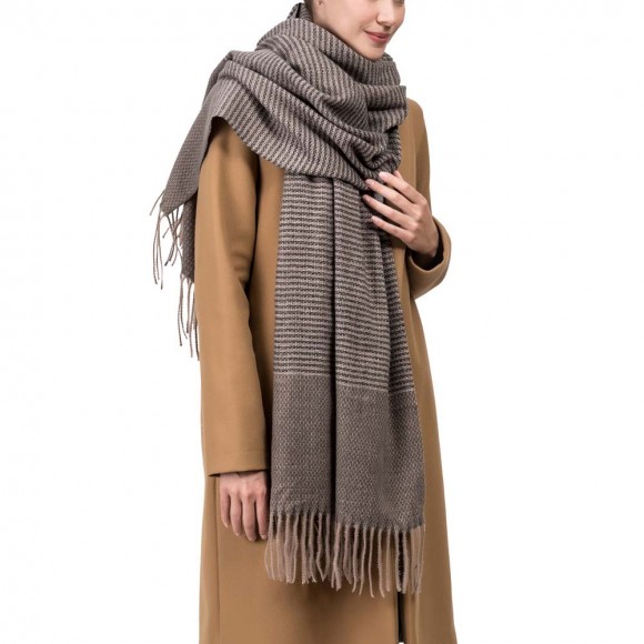 Glitzhome EUty Women Oversized Grey Long Scarf With Tassels