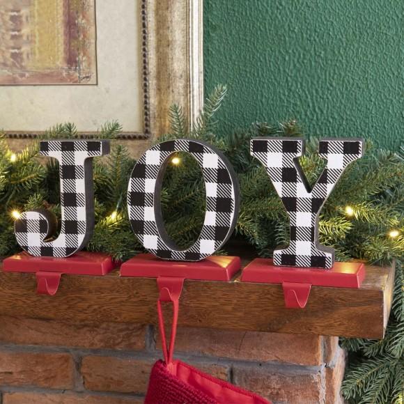 Glitzhome Glithome Metal "JOY" Christmas Stocking Holder Set Of 3