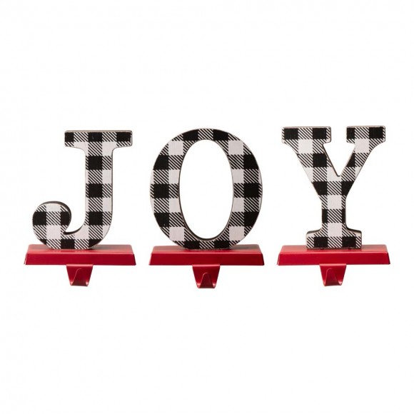 glitzhome Glithome Metal "JOY" Christmas Stocking Holder Set of 3