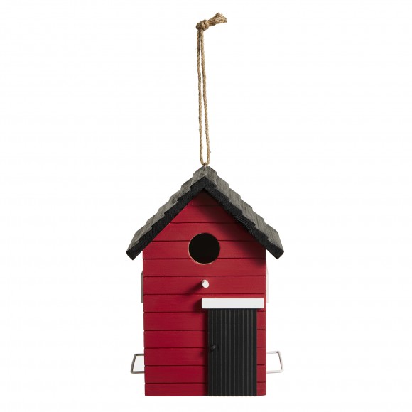 Glitzhome Glitzhome 10.25"L Modern Functional And Decorative Red Solid Wood Outdoor Garden Birdhouse