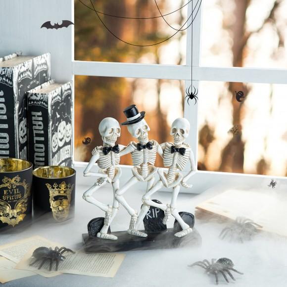 Glitzhome Glitzhome 10.50"H Halloween Polyresin Dancing Skeleton Table Decor