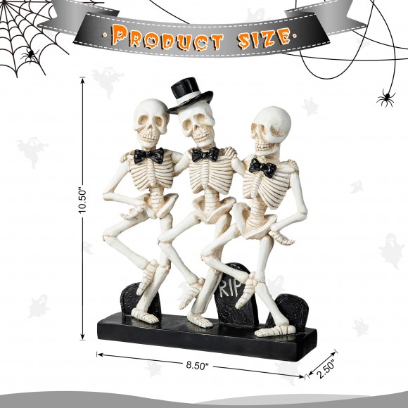 Glitzhome Glitzhome 10.50"H Halloween Polyresin Dancing Skeleton Table Decor