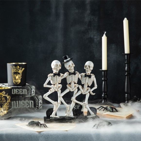 Glitzhome Glitzhome 10.50"H Halloween Polyresin Dancing Skeleton Table Decor