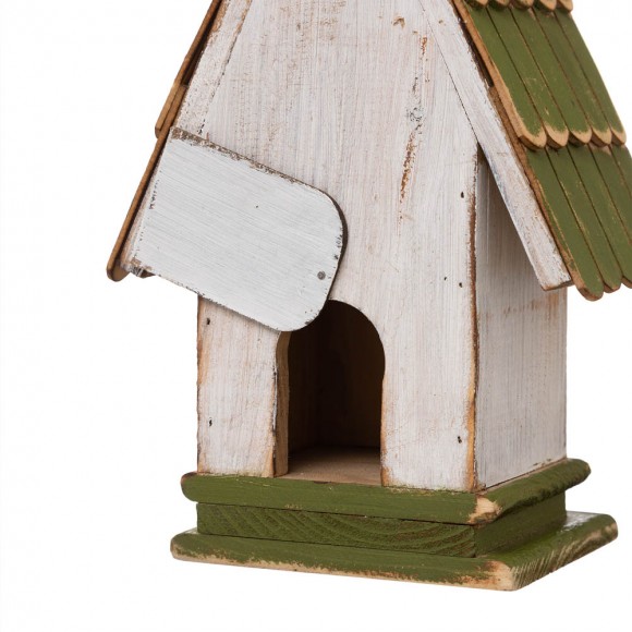 Glitzhome Glitzhome 10.75"H Wood Green Roof Garden Birdhouse