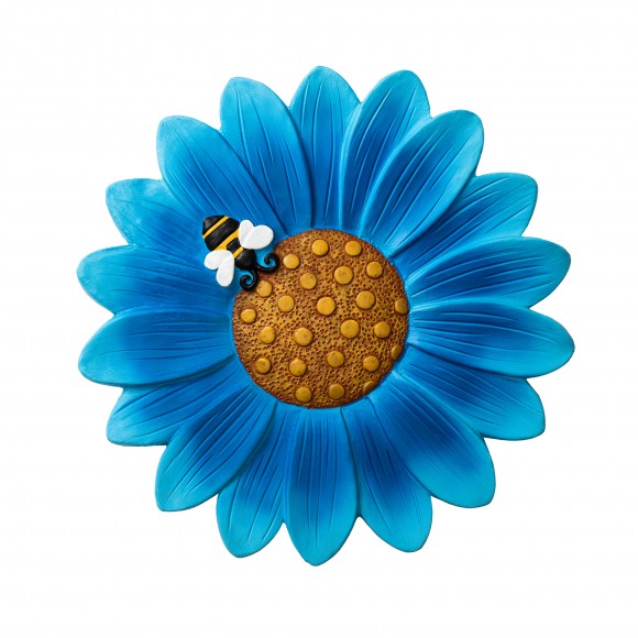 Glitzhome Glitzhome 10"D Set Of 2 Cement Flower Style And Textured Stepping Stones With Butterfly And Bee