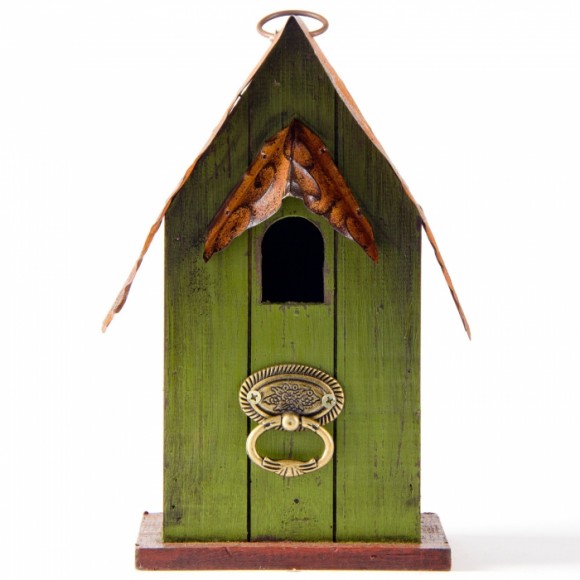 glitzhome Glitzhome 10"H Rustic Garden Distressed Wooden Decorative Birdhouse