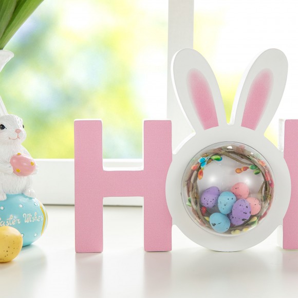 Glitzhome Glitzhome 10"L Easter Wooden Hop Table Decor