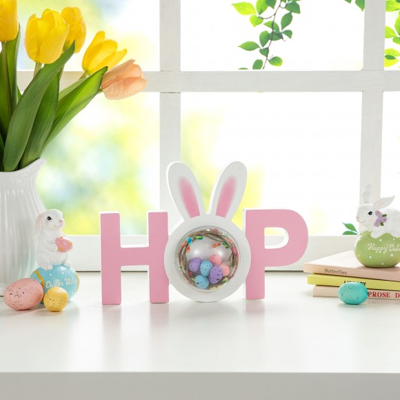 Glitzhome Glitzhome 10"L Easter Wooden Hop Table Decor