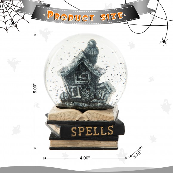 Glitzhome Glitzhome 100MM Halloween Polyresin Haunted House Water Globe