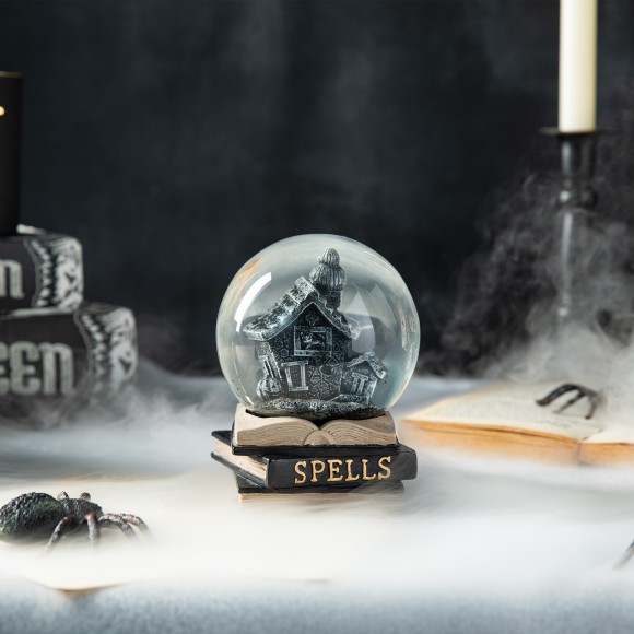Glitzhome Glitzhome 100MM Halloween Polyresin Haunted House Water Globe