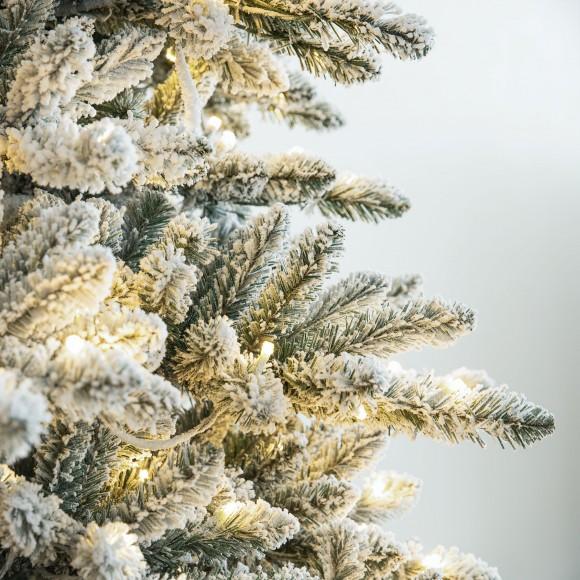 Glitzhome Glitzhome 10ft Pre-Lit Flocked Fir Artificial Christmas Tree With 750 Warm White Lights