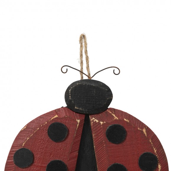 Glitzhome Glitzhome 11.5"H Distressed Solid Wood Ladybug Birdhouse