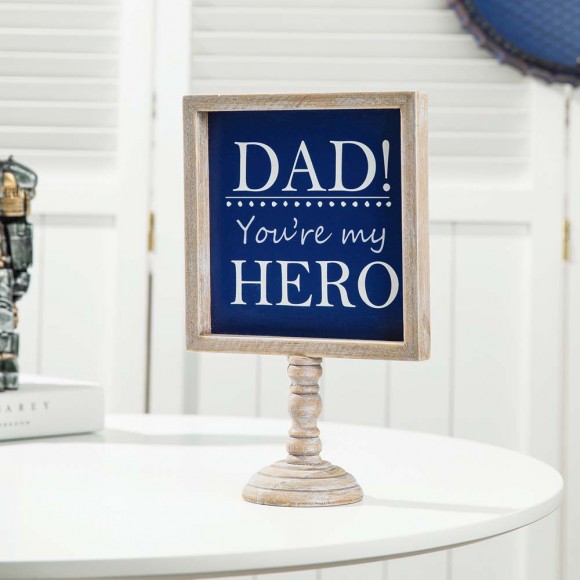 Glitzhome Glitzhome 11.5"H Father's Day Wooden Table Decor