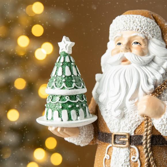 Glitzhome Glitzhome 11.5"H Resin Christmas Gingerbread Santa Table Decor