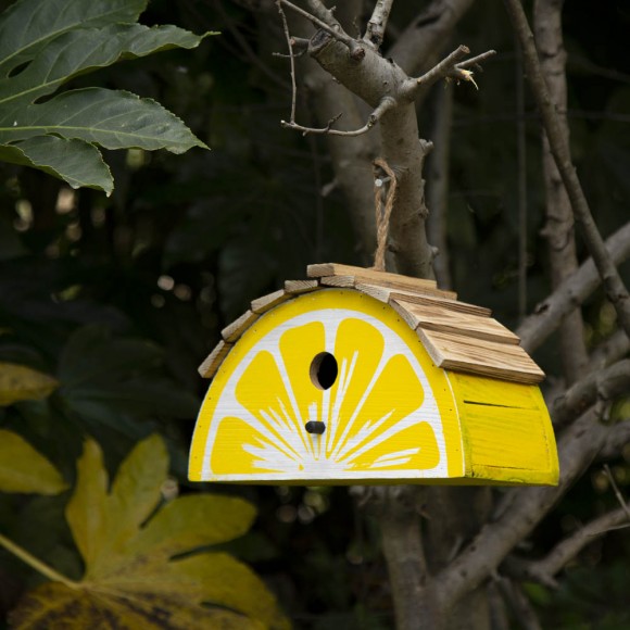 Glitzhome Glitzhome 11.5"L Distressed Solid Wood Lemon Birdhouse