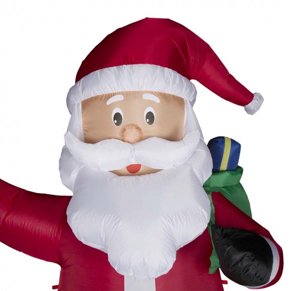Glitzhome Glitzhome 11.8 Ft Christmas Lighted Santa Claus Carrying Gift Bag Inflatable Decor