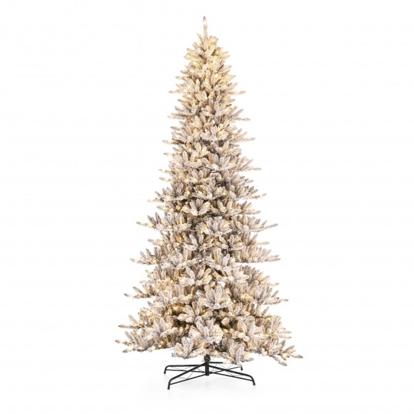 glitzhome Glitzhome 11ft Pre-Lit Flocked Full-size Fir Artificial Christmas Tree with 950 Warm White Lights