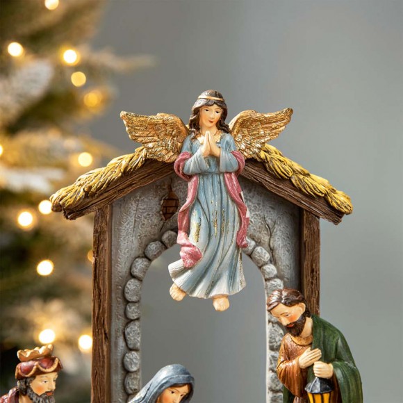 Glitzhome Glitzhome 11pcs Multi-Colored Resin Nativity Scene Figurine Set