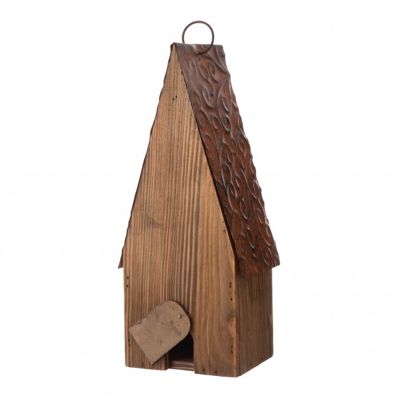 Glitzhome Glitzhome 12.4 Inch Height Wooden Patriotic Distressed Garden Birdhouse With Stars