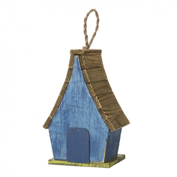 Glitzhome Glitzhome 12.5"H Distressed Solid Wood Birdhouse With 3D Leaves
