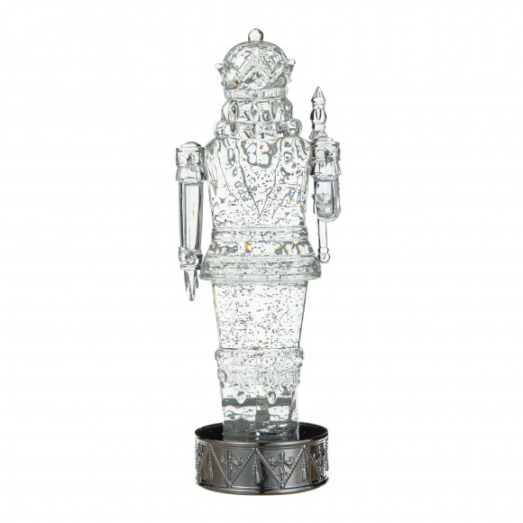 Glitzhome Glitzhome 12.5"H Lighted Acrylic Crystal Nutcracker Figurine Waterglobe