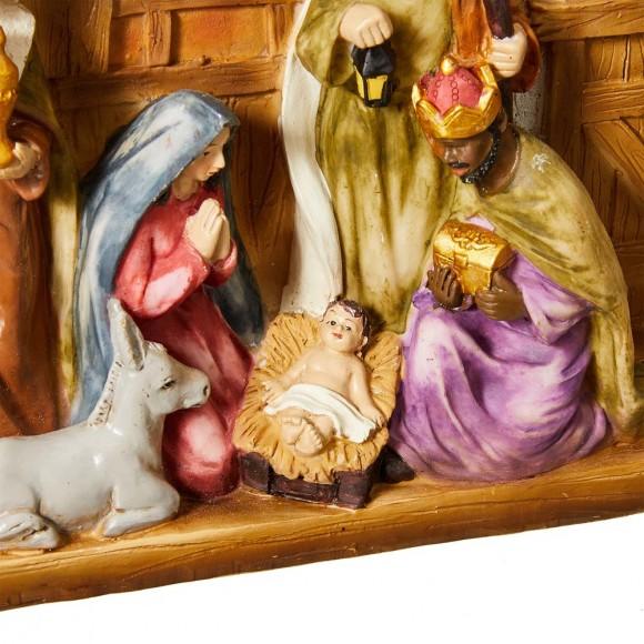 Glitzhome Glitzhome 12.5"L Lighted Resin Nativity Set
