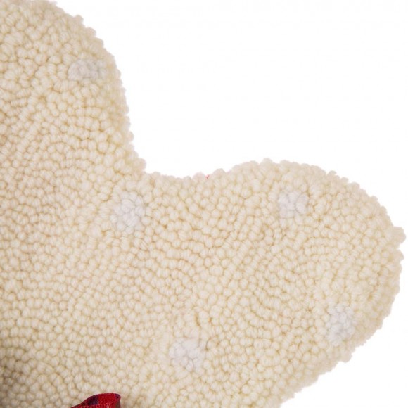 Glitzhome Glitzhome 12.50"L Bone Shape Hooked Christmas Stocking