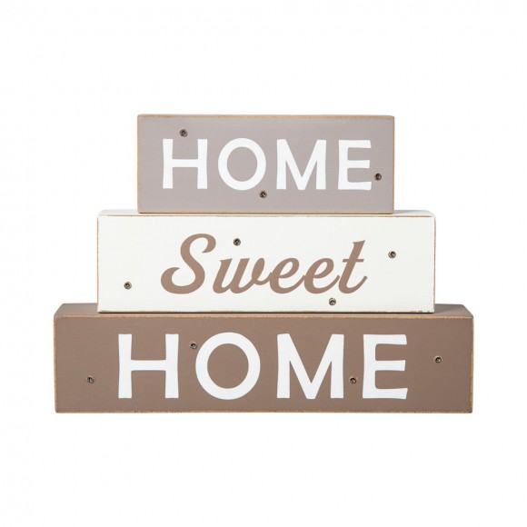 Glitzhome Glitzhome 12.75"H Lighted Wooden Block Word Sign With 5 Changeable Top Decors( Spring/ Valentine/ Patriotic/ Fall/ Christmas)