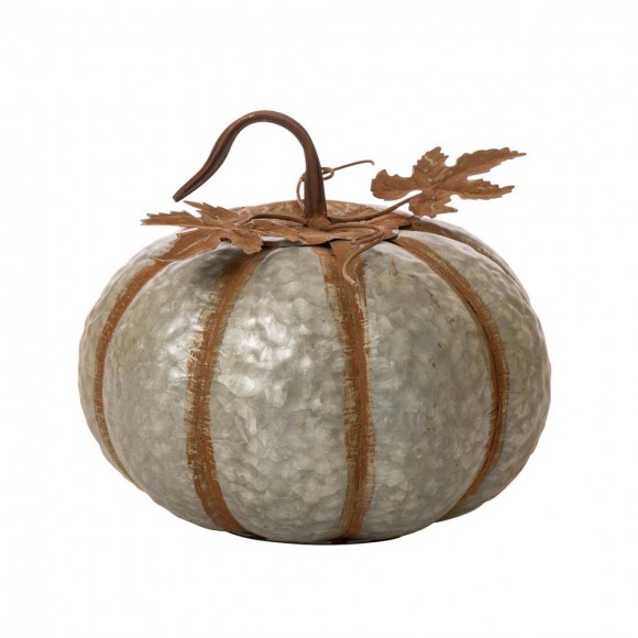 glitzhome Glitzhome 12"D Galvanized Metal Round Pumpkin