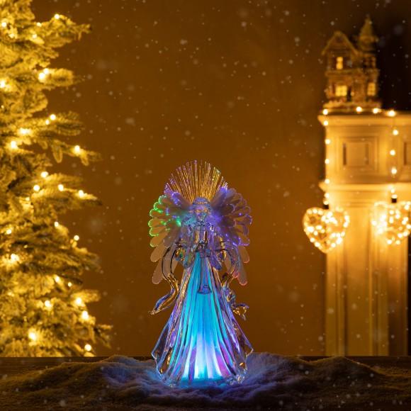 Glitzhome Glitzhome 12"H Acrylic LED Color Changing Lighted Tabletop Angel Figurine