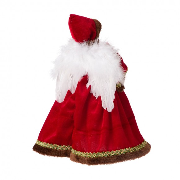 Glitzhome Glitzhome 12"H Christmas Red Velvet Angel Tree Topper