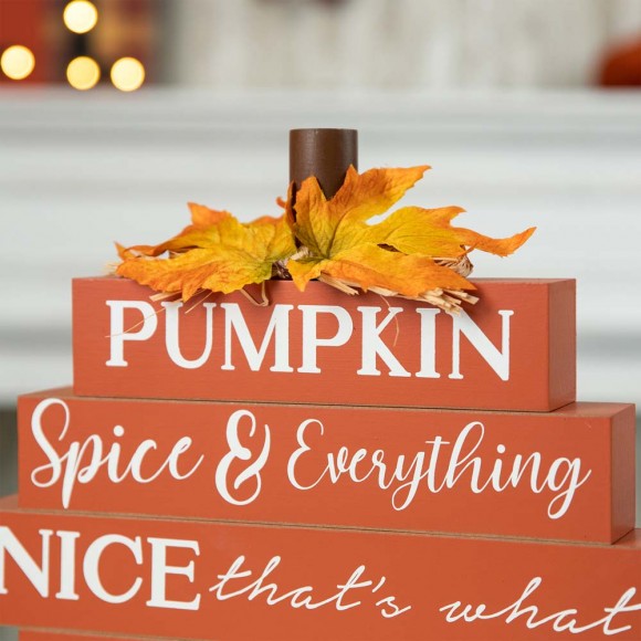 Glitzhome Glitzhome 12"H Fall Wooden Pumpkin Table Sign Decor