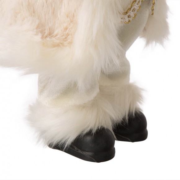Glitzhome Glitzhome 12"H Standing Santa Figurine With A Beige Felt Outfit
