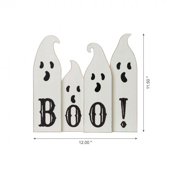 Glitzhome Glitzhome 12"L Halloween Wooden Ghost Table Decor