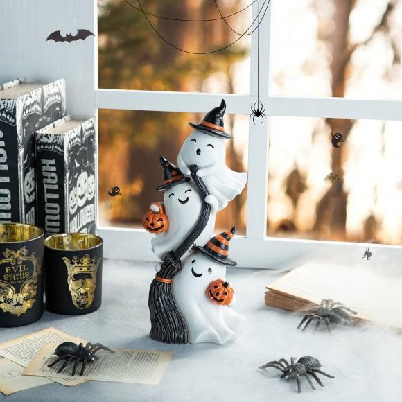 Glitzhome Glitzhome 13.00"H Halloween Polyresin Stacked Ghost Table Decor