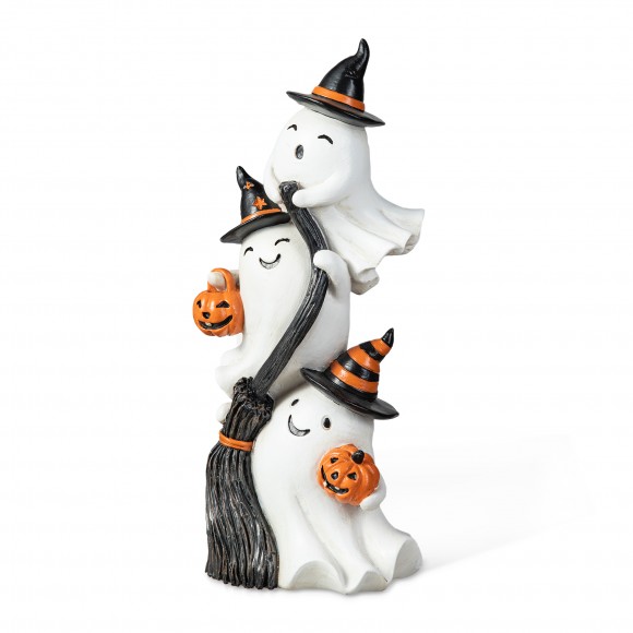 glitzhome Glitzhome 13.00"H Halloween Polyresin Stacked Ghost Table Decor