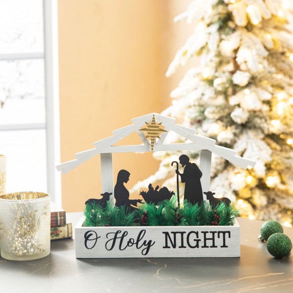 Glitzhome Glitzhome 13.5"L Wooden Nativity Table Decor