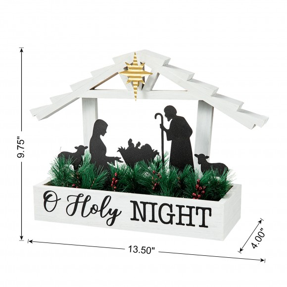 Glitzhome Glitzhome 13.5"L Wooden Nativity Table Decor