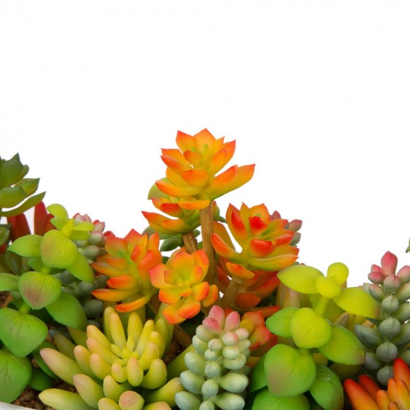 Glitzhome Glitzhome 13.75"H Succulent Plants In Handled Wooden Box