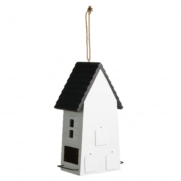 Glitzhome Glitzhome 14.25"H Modern Functional And Decorative Solid Wood White Outdoor Garden Birdhouse