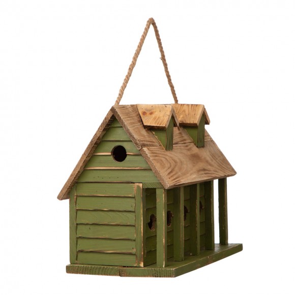 Glitzhome Glitzhome 14.25"L Oversized Distressed Solid Wood Cottage Birdhouse