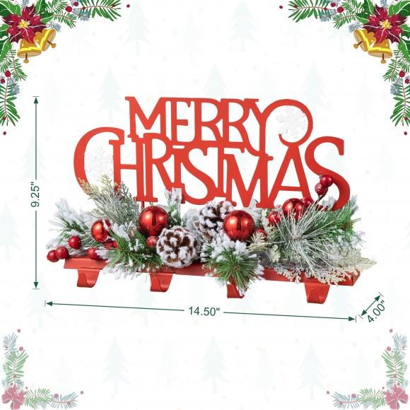 Glitzhome Glitzhome 14.5"L Christmas Metal MERRY CHRISTMAS Stocking Holder