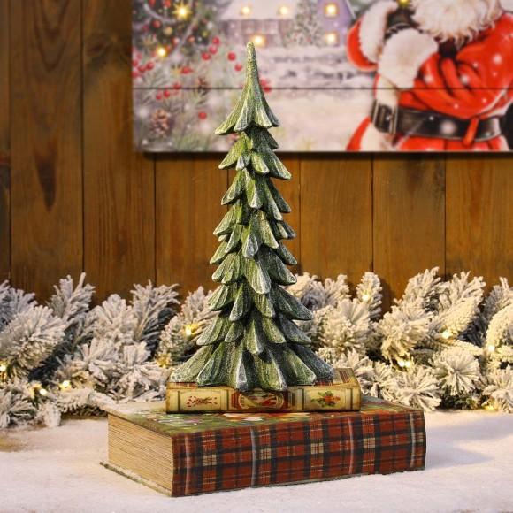 Glitzhome Glitzhome 14.75"H Green Resin Christmas Handcrafted Table Tree Décor