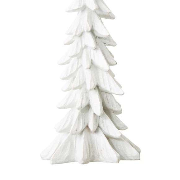 Glitzhome Glitzhome 14.75"H White Resin Christmas Handcrafted Table Tree Décor
