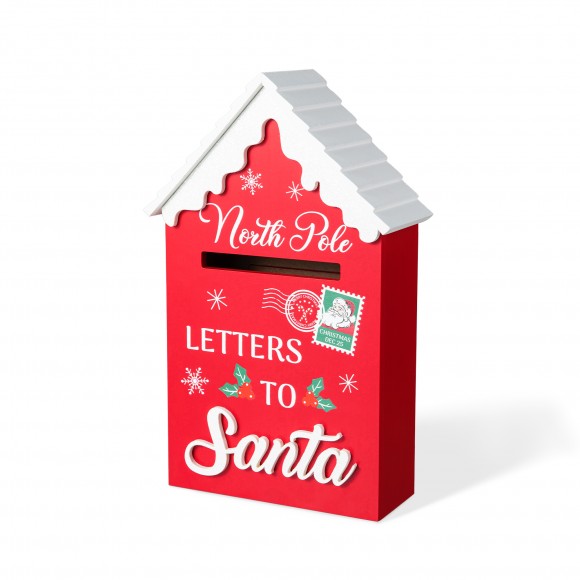 glitzhome Glitzhome 14"H Christmas Wooden Mailbox Table Decor